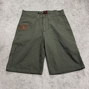 Wrangler Riggs Workwear Uitlity Shorts Mens 30x11 Army Green Heavyduty Carpenter